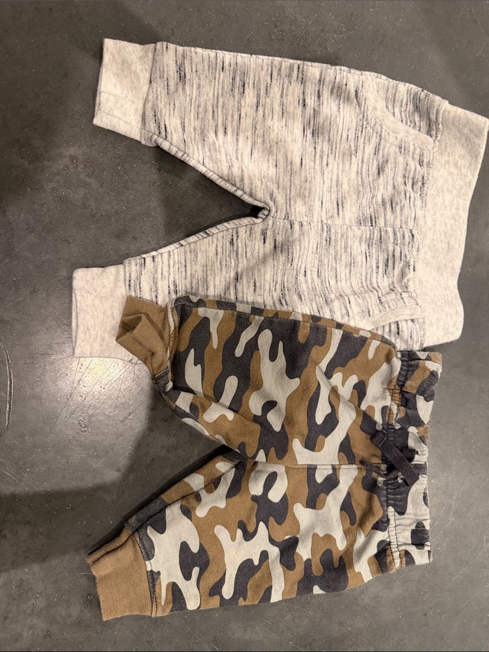 Kids' Camouflage Jogger Pants and Heathered Gray Sweatpants Set